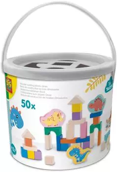 SES Creative Tiny Talents Holzbausteine Dinos, 50 Teile (13204)