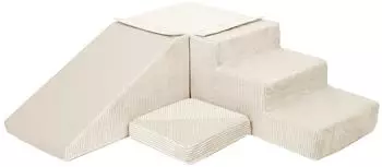 Velinda Rutsche-Set 4 Schaumstoff-Großbausteine, cremefarben (Cord) (Velinda-24226-10sz)