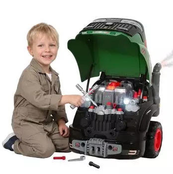 AIYAPLAY Kinder-Motorspielzeug Autoreparaturset 60-teilig, gr&uuml;n, Kunststoff