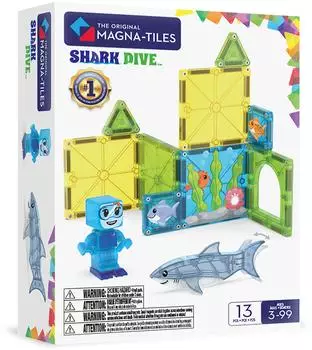 Magna-Tiles Shark Dive Magnetische Bausteine, 13-teilig