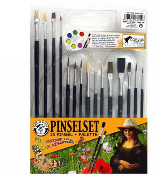 Corvus Kids at Work Pinselset + Platte (15 Pinsel)