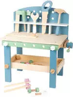 small-foot Kinderwerkbank 11376 Werkbank kompakt Nordic, aus Holz, 60 x 94 x 30 cm,