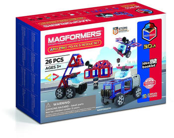 Magformers Amazing Police & Rescue Set 26PC Magnetic Construction