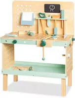 Pinolino 228405, Pinolino 26-tlg. Werkbank Jupp mit Kreiss&auml;ge, Schraubstock,