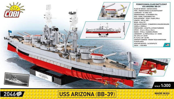 Cobi Historical Collection World War II 4843 USS Arizona BB-39 (4843)