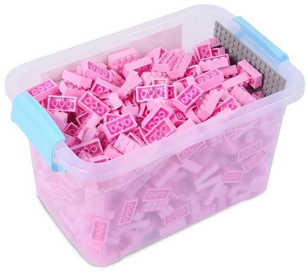 Katara Bausteine 520 Stück mit Box und Grundplatte pink