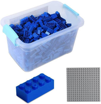 Katara Bausteine 520 Stück mit Box und Grundplatte blau