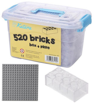 Katara Bausteine 520 Stück mit Box und Grundplatte transparent