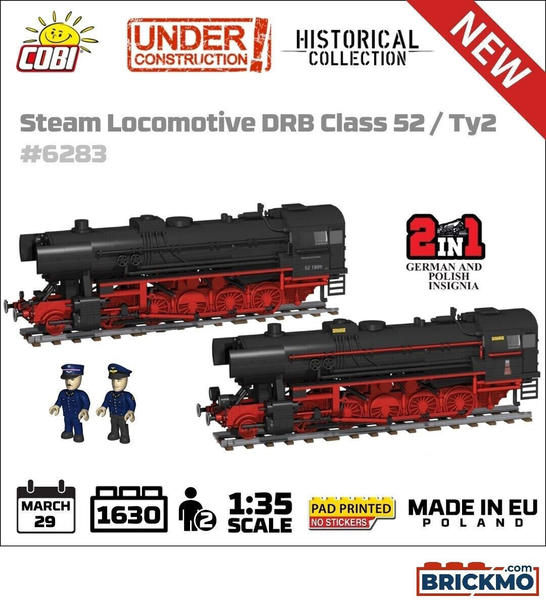 Cobi Historical Collection - Steam Locomotive DRB Class 52/TY2 (6283)