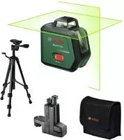 Bosch Kreuzlinien-Laser PLL360-15G Premium Set mit 1x Akku 3,6V 2 Ah, Stativ TT...