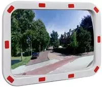 vidaXL Verkehrsspiegel Konvex Viereckig 40&times;60 cm mit Reflektoren