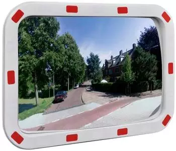 vidaXL Konvexer Verkehrsspiegel viereckig 40x60cm mit Reflektoren (141682)