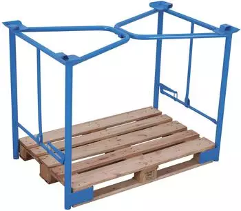 VARIOfit Palettenaufsatz Typ 65K Stahl 1200x800mm, 800mm H&ouml;he, enzianblau RAL 5016 (pa-080.300)