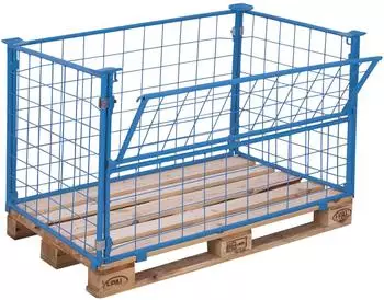 VARIOfit Palettenaufsatz Typ 64 halb abklappbar, Euro-Palette, lackiert, 1200x800x1200mm