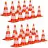 ECD Germany Verkehrskegel 47cm orange-weiß, 2 Reflektionsstreifen, 20er-Pack (490014757)