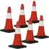 ECD Germany Verkehrsleitkegel rot-weiß 51cm reflektierend, 6er-Set (490015335)