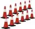 ECD Germany Verkehrsleitkegel 51cm rot-weiß, reflektierend, 12er-Set (490015340)