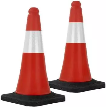 ECD Germany Verkehrskegel rot-wei&szlig; 51cm reflektierend, 2er-Set (490015331)