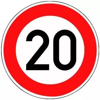 Magni Verkehrszeichen 274-20 Ronde 600mm 20 km/h Folie RA1 (VKZ.274-20)