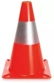 Perel Verkehrskegel 30cm, rot/silber, 1 Reflexstreifen (1190-30R)