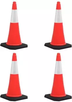 vidaXL Leitkegel reflektierend, schwerer Fu&szlig;, 75cm, 4er-Set (150943)