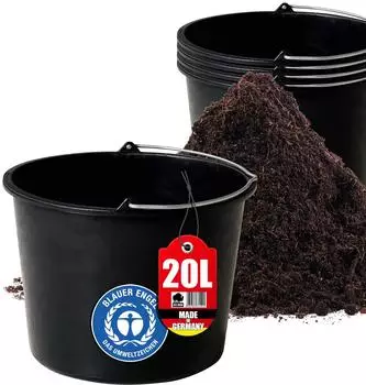 BigDean Baueimer 20l mit Literskala, 5er-Set