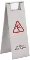 vidaXL Warnschild Klappbar Achtung Rutschgefahr Edelstahl