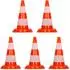 ECD Germany Verkehrskegel 47cm orange-weiß 2 Reflektionsstreifen, 5er-Pack