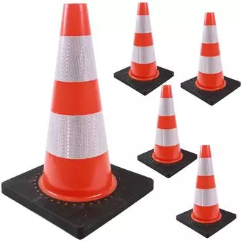 Trutzholm Verkehrskegel schwere Ausf&uuml;hrung 45cm mit Reflektionsstreifen, 5er-Set (3109)