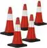 ECD Germany Verkehrsleitkegel 51cm rot-weiß reflektierend, 5er-Set (490015334)