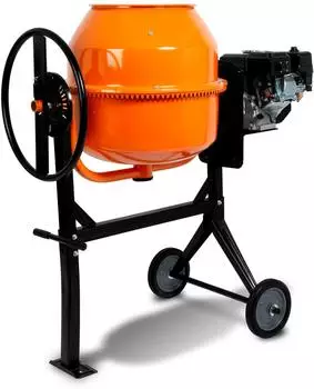 Eberth Betonmischer 140L Benzin 6,5PS, mobil, schwenkbare Trommel (CM6-B140L)
