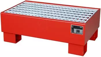 Bauer Auffangwanne AW 60-1/M mit Gitterrost, Stahl, feuerrot (AW 60-1/M)