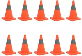 vidaXL Aufklappbare Verkehrskegel 42cm, orange, 10er-Set