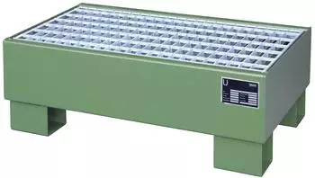 Bauer S&uuml;dlohn Auffangwanne AW 60-1/M mit Gitterrost, 120L, resedagr&uuml;n (AW 60-1/M)