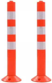 vidaXL Verkehrspoller 75cm, Kunststoff, rot, 2er-Set (142828)