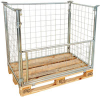 Gitteraufsatzrahmen L1200xB800mm Nutz-H.1000mm L&auml;ngsseite m.1/2Klappe blau...