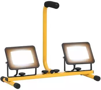 vidaXL LED-Fluter mit Handgriff 2x30W Warmwei&szlig; (149645)