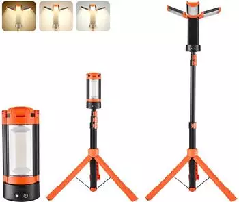 VEVOR LED-Arbeitsstrahler Stativ 2200LM 13,2Ah 3-Kopf Dimmbar 3000K-6500K (RBLDGZD-004)