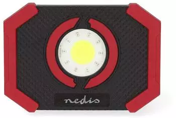 Nedis LED-Arbeitslampe 10W 1000lm wiederaufladbar mit Magnetfuß, schwarz/rot (LWORR10RD)