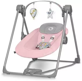 Lionelo Otto Baby-Schaukel mit interaktivem Spielzeugbogen, rosa, bis 9kg (LO-OTTO PINK BABY)
