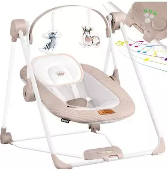 Kidiz Babywippe mit Spielbogen, 5 Geschwindigkeiten, 5 Naturgeräusche, zusammenklappbar