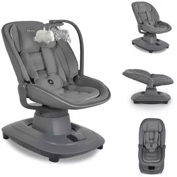 Cangaroo Hera Babywippe elektrisch, Moskitonetz, 360-Grad-Drehung, dunkelgrau