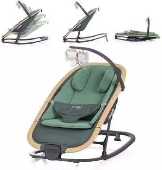 Chipolino Senso Babywippe Holzoptik, Spielbogen, faltbar, gr&uuml;n (Senso)