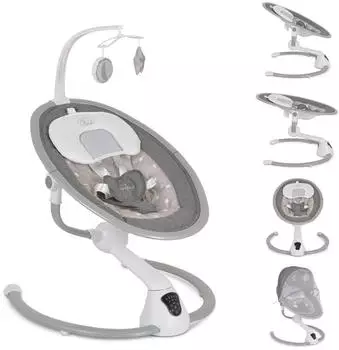 Cangaroo Swing Cloud Babywippe mit Musik, Timer, Mobile & Fernbedienung, beige Sterne (111354)