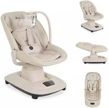 Cangaroo Hera Babywippe elektrisch, Moskitonetz, 360-Grad-Drehung, beige