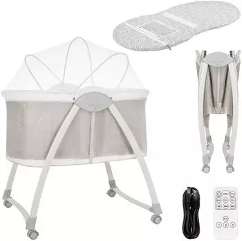 Lionelo Gaya elektrische Babywiege mit Vibration & Fernbedienung, bis 9kg, beige (Gaya)