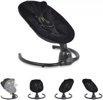 Moni Clarissa elektrische Babywippe mit Moskitonetz, Fernbedienung & Timer, schwarz