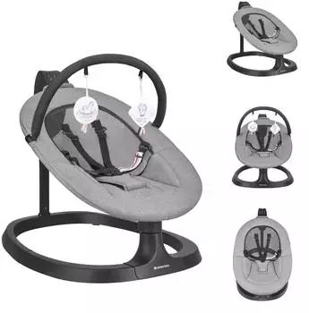KIKKABOO Zazu elektrische Babywippe, Musik, Timer, grau (31005010096)