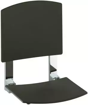 KEUCO Plan - Klappsitz Care 34982 schwarzgrau / silber-eloxiert