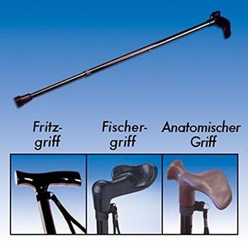 Russka Aluminium-Gehstock mit Holz-Fritzgriff bronze